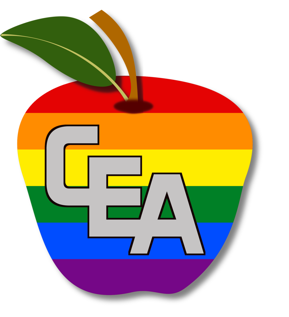 CEA logo with pride colors