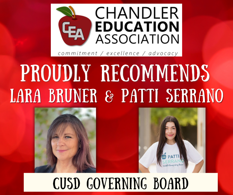 CEA proudly recommends Lara Bruner and Patti Serrano for CUSD Governing Board